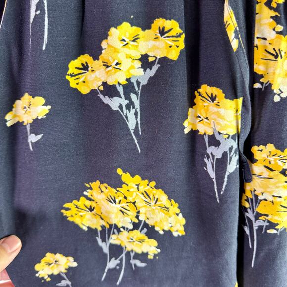 LOFT 2 Pairs Women's XSP Floral 100% Viscose Blue & Gray Fluid Drawstring Pants - Picture 7 of 14